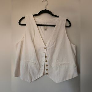 a new day Cream Women's Button-Down Vest